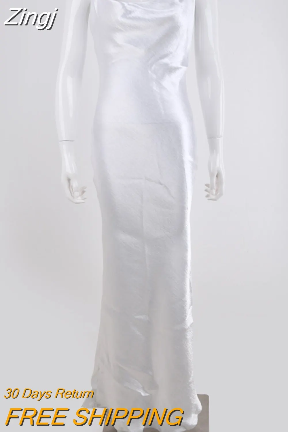 Maxct Elegant Satin Backless Long Dress For Women Gown Summer Spaghetti Strap Sleeveless Night Club Party Long Dress Vestido