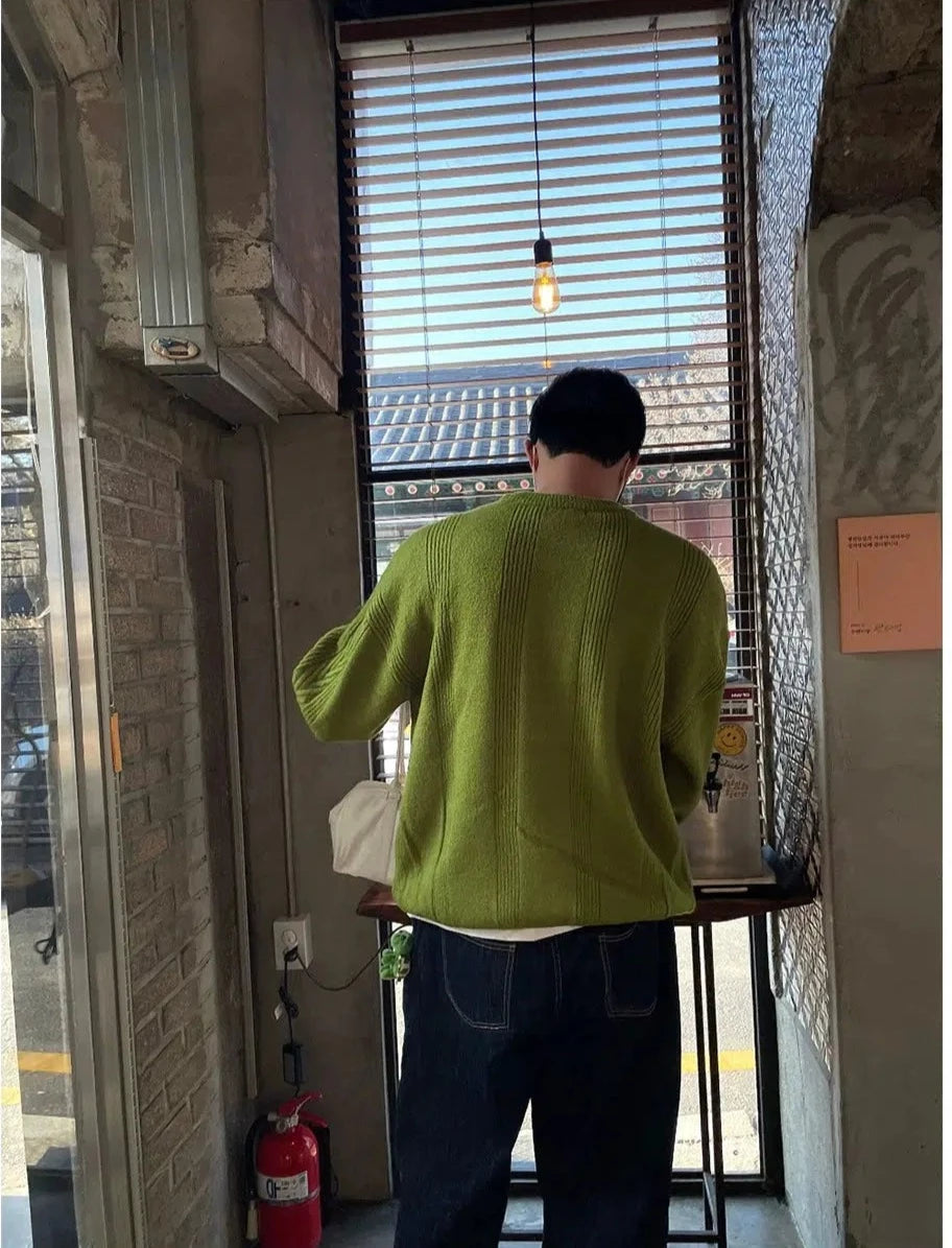 Maxct Green Round Neck Sweater