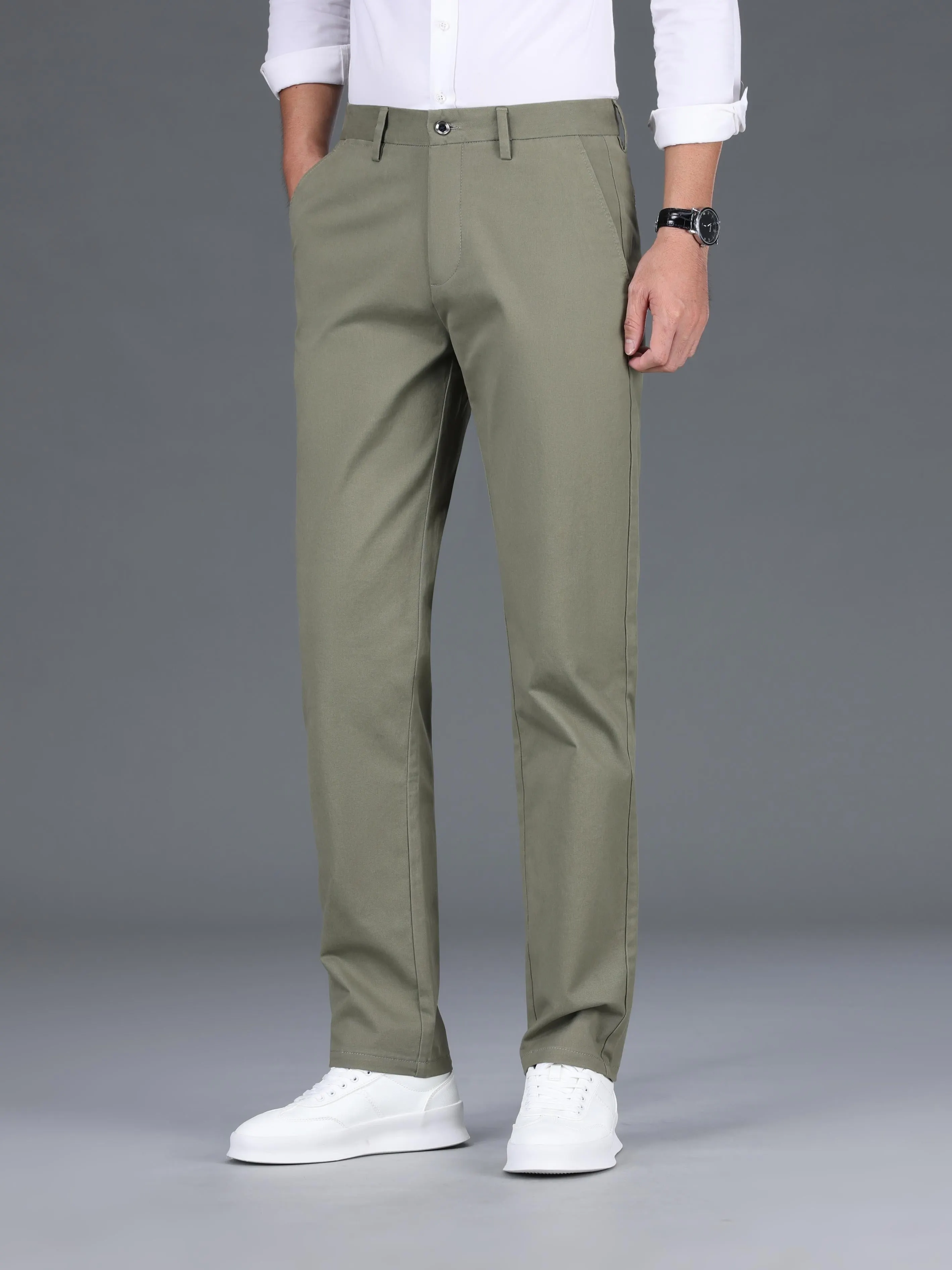 Maxct Men's Casual Pants For Fall Winter Business, Classic Design Stretch Dress Pants