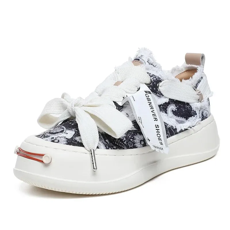 Canvas Sneakers Women's Thick Sole Maxct