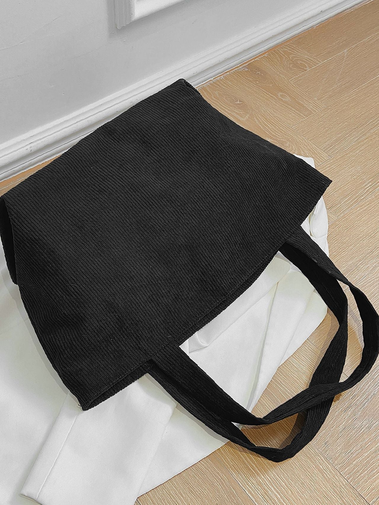 Maxct - Large Capacity Corduroy Shoulder Tote Bag  - Women Tote Bags