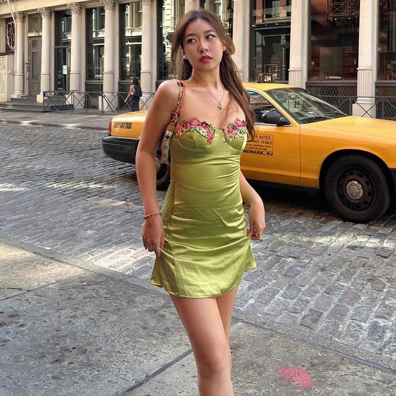 Spring Bling Satin Mini Dress Maxct