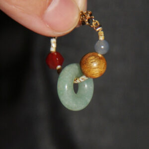 「Chinoiserie」Natural Jade Hoop Earrings
