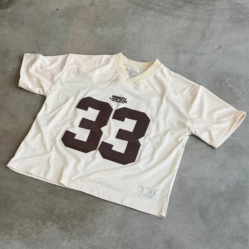 Y2K T Shirt Men Mesh Jersey Quick Dry T Shirt Breathable Streetwear Oversized College Sports Wear Unisex Football Training Wear