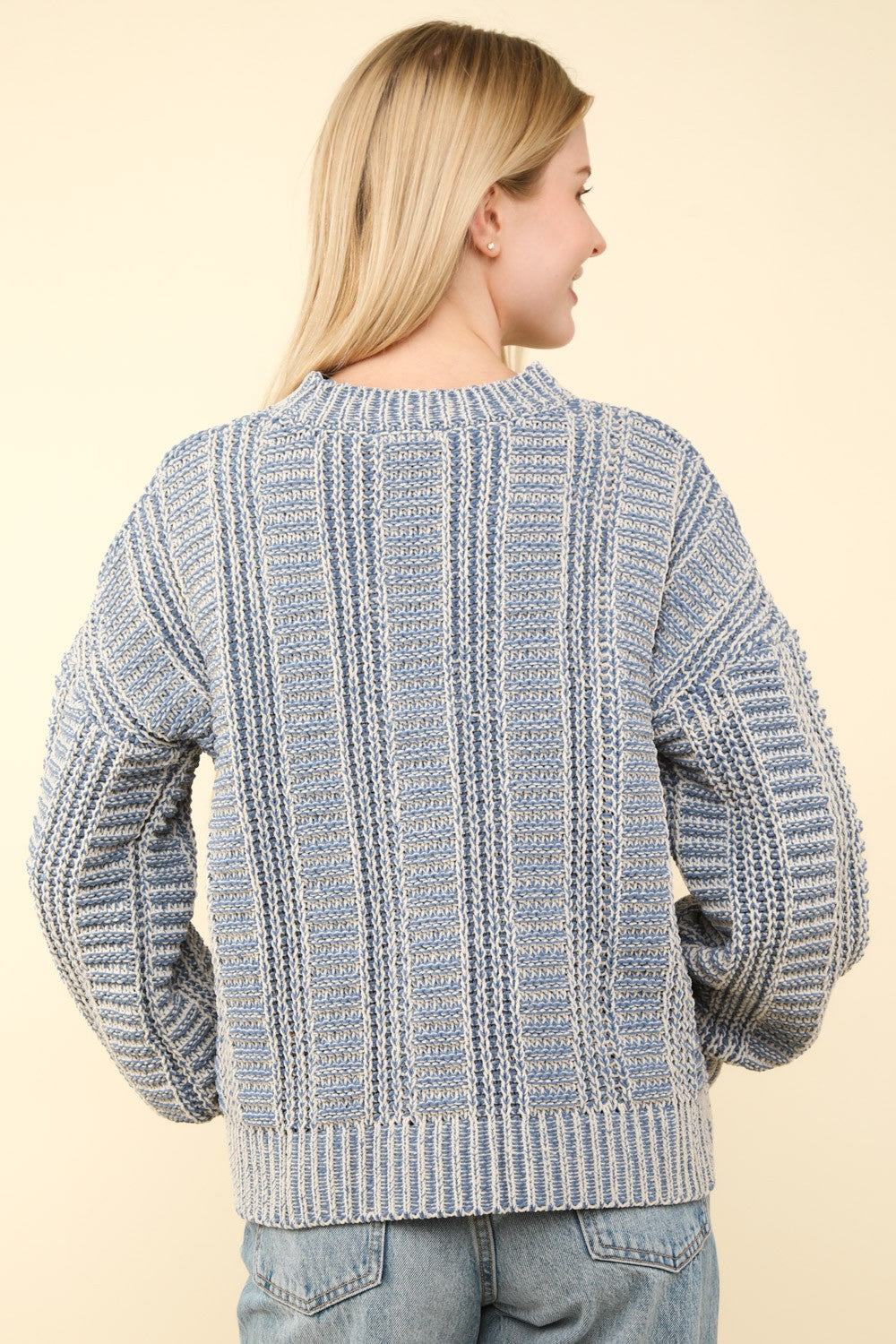 Maxct &VERY J Two Tone Long Sleeve Sweater