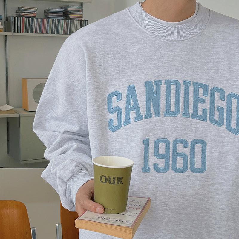 Maxct 6828 Gray Lettered Embroidered Pullover Sweater