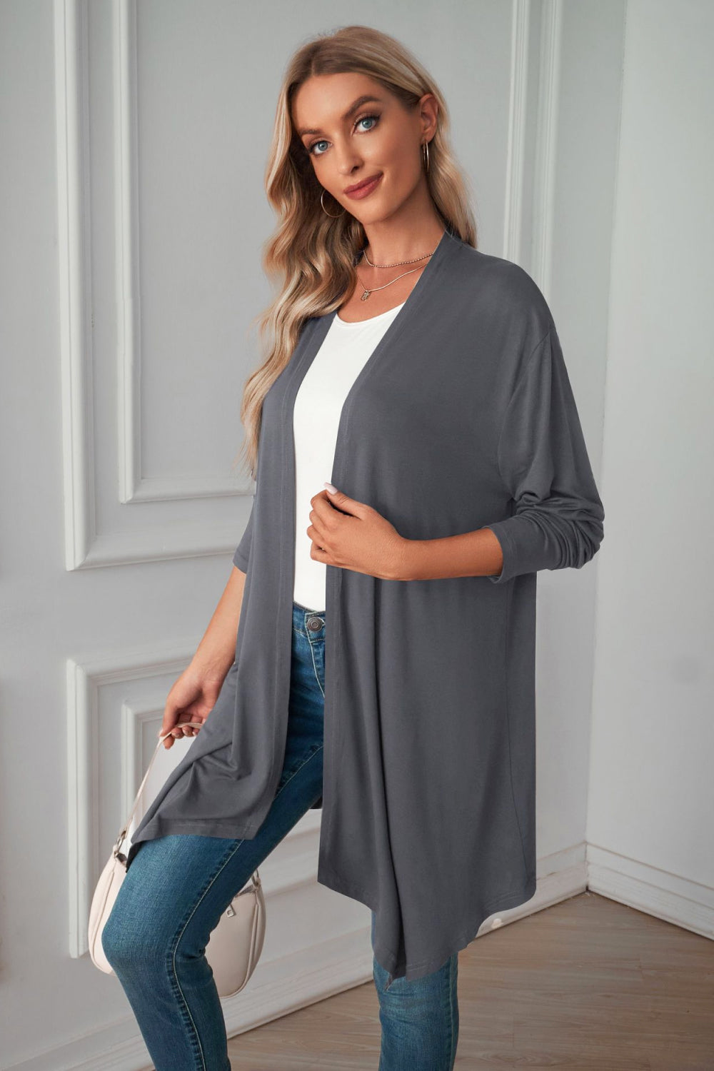 Maxct &Open Front Long Sleeve Cardigan