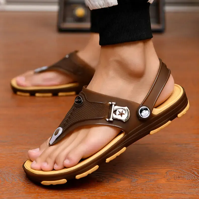 Summer Sandals Outdoor Beach Indoor Durable Anti-Slip Peep Toe Men's Maxct