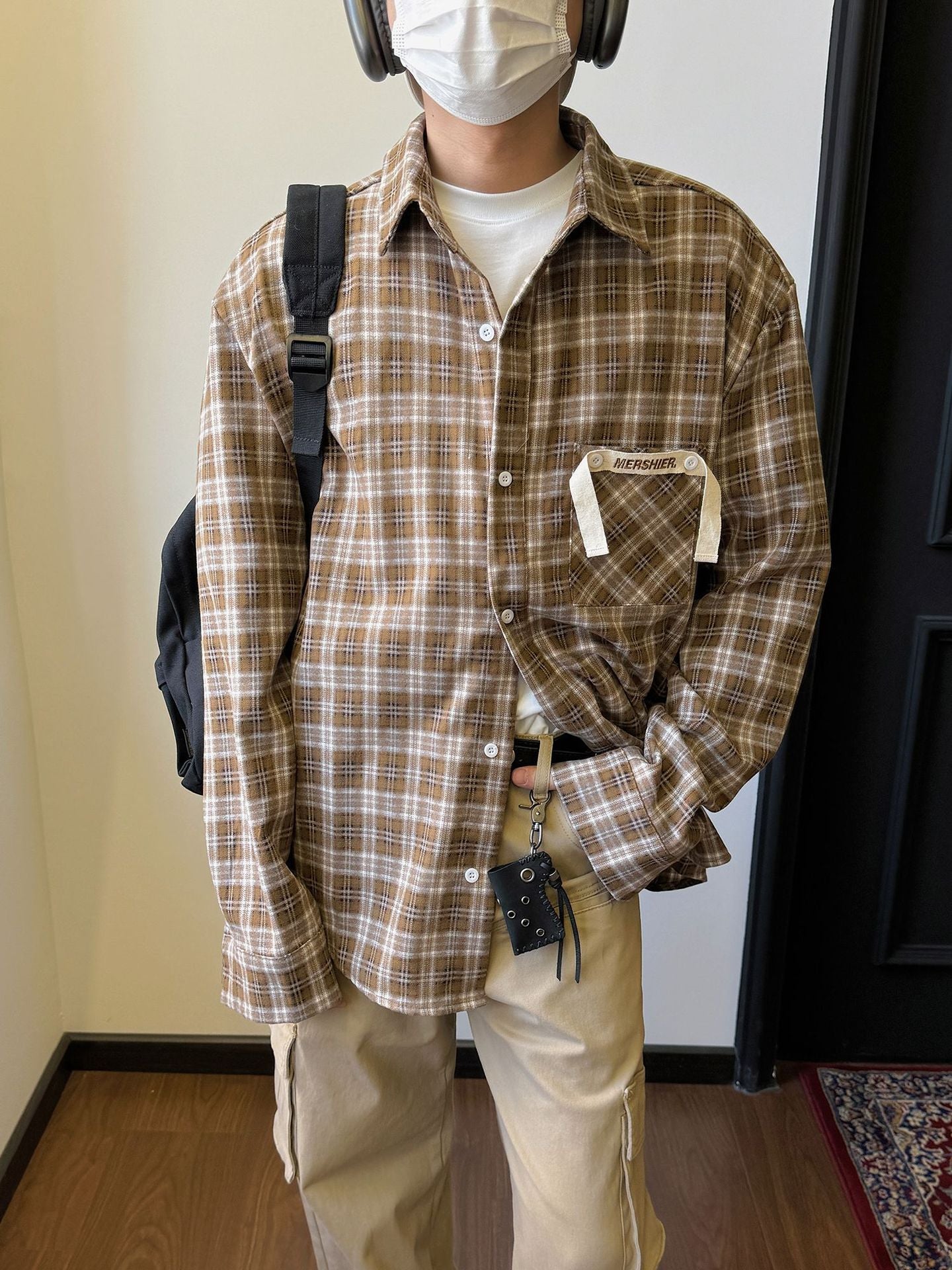 Maxct 90s Streetwear American Style Retro Niche Pocket Design Plaid Shirt Men's Spring And Summer New Loose Casual All-match Jacket Top - Image 7