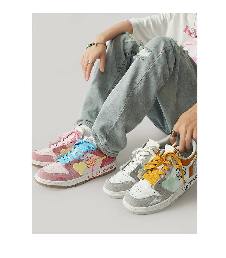 Low-top Graffiti Skateboard Shoes - true deals club