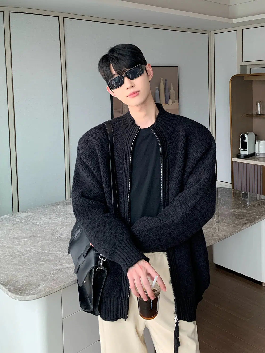 Maxct Basic Full Zip Cardigan Sweater