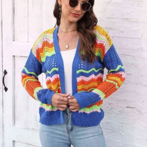 Maxct &Open Front Openwork Cardigan