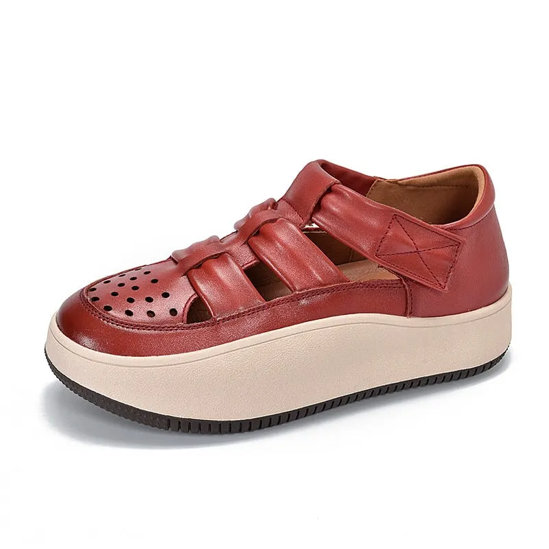 Touch-strap Perforated Platform Sneakers Maxct