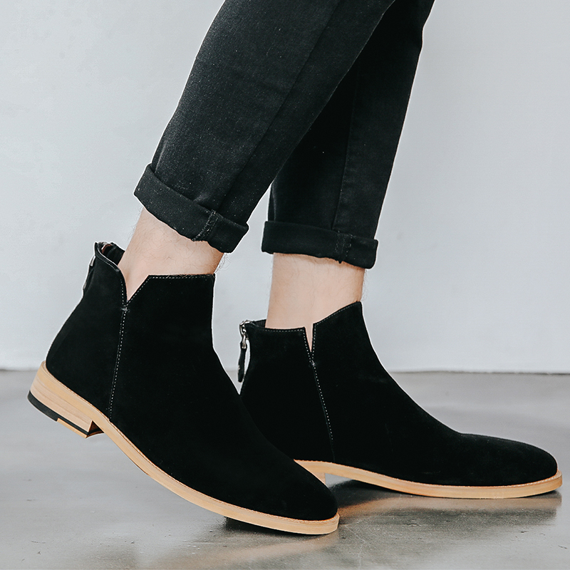 Men's England Ankle Boots Zip Genuine Leather - true deals club