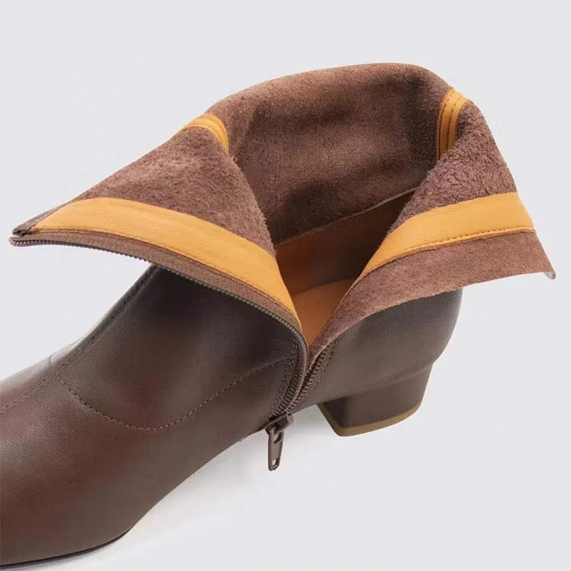 Squared Toe Sock Boots Yellow/Beige/Black/Coffee Maxct