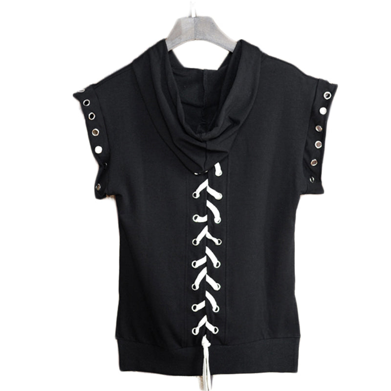 Maxct Slim Fit Sleeveless Hooded T-Shirt And Shorts