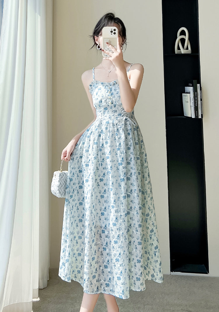 May Flowers Lace Up Cami Dress Maxct
