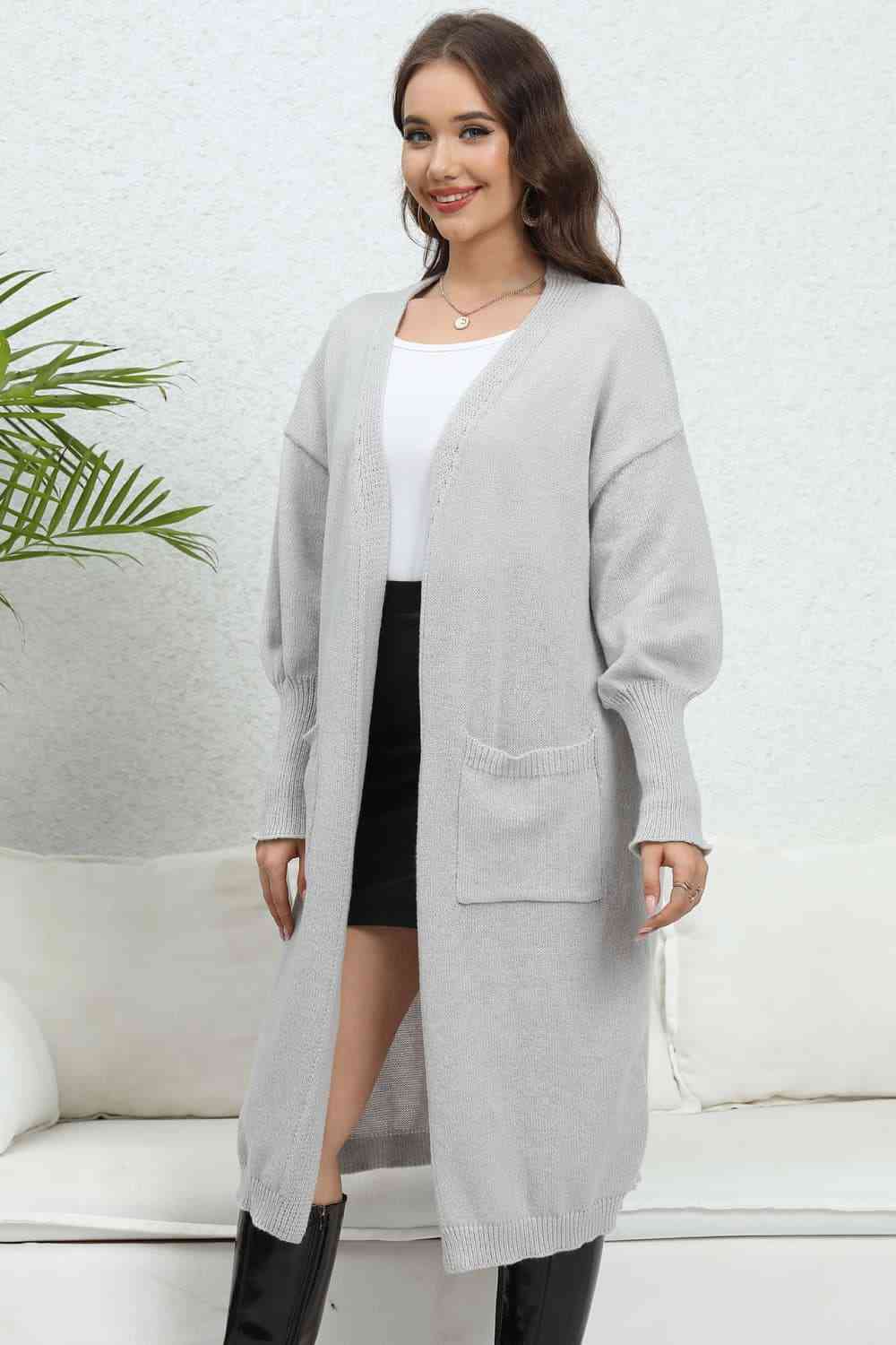 Maxct &Open Front Dropped Shoulder Cardigan