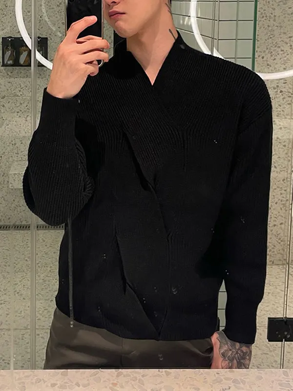 Maxct - Mens Solid Cable Knit Sweater