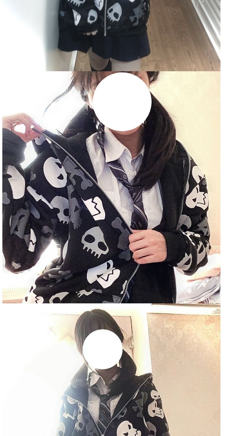 Skull Zip Up Hoodie - true deals club