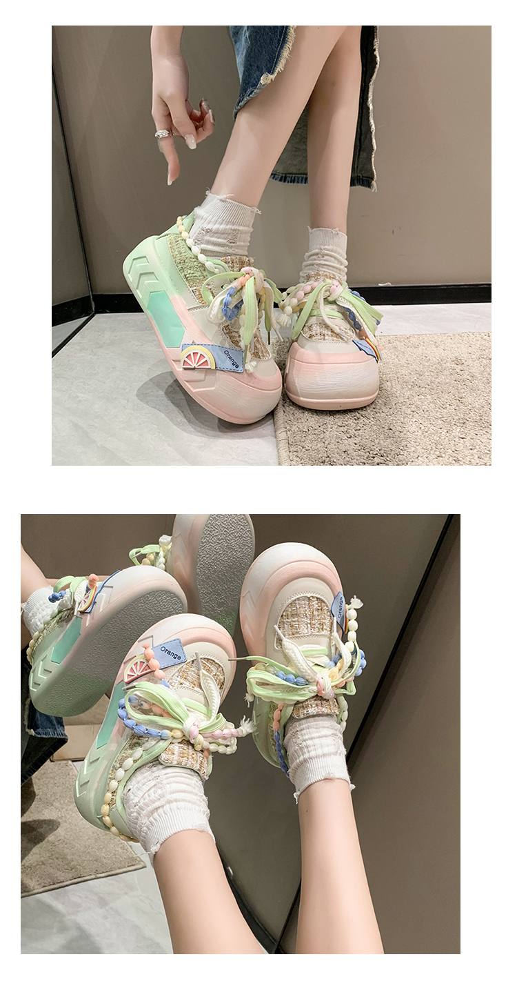 Teen Women Cute Round Toe Platform Sneakers - true deals club