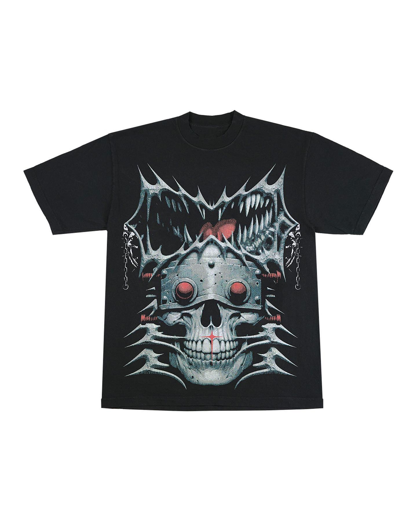 90s Streetwear Gothic Streetwear T Shirts Men Harajuku Retro Print Pattern Oversized Tshirt Y2K Punk Skull Demon Graphic Short Sleeved Tops