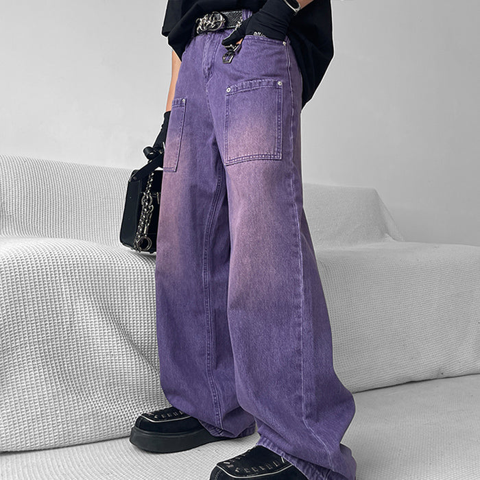 Grunge Purple Baggy Jeans Maxct