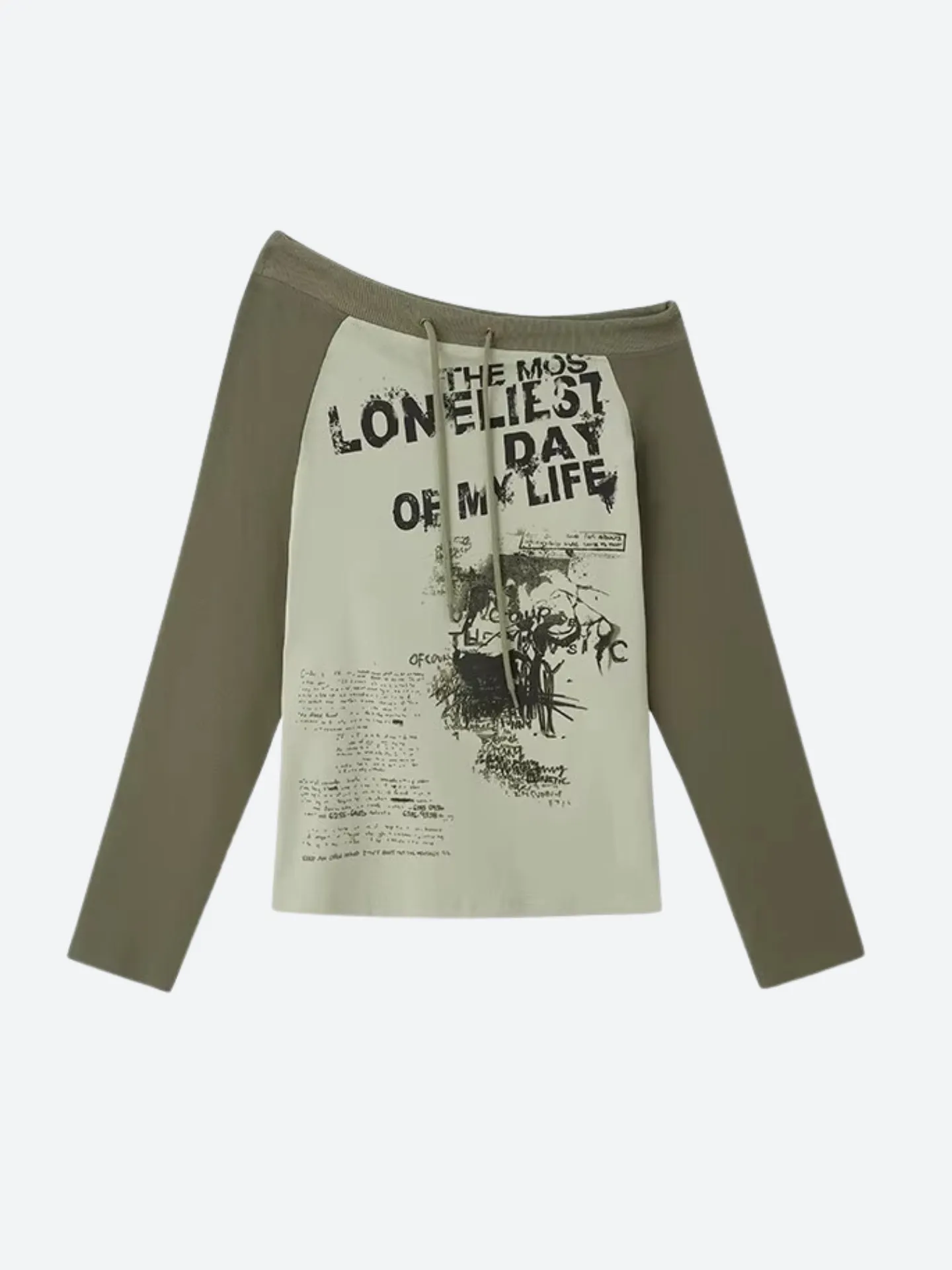 Maxct &Grunge One Shoulder Drawstring Top