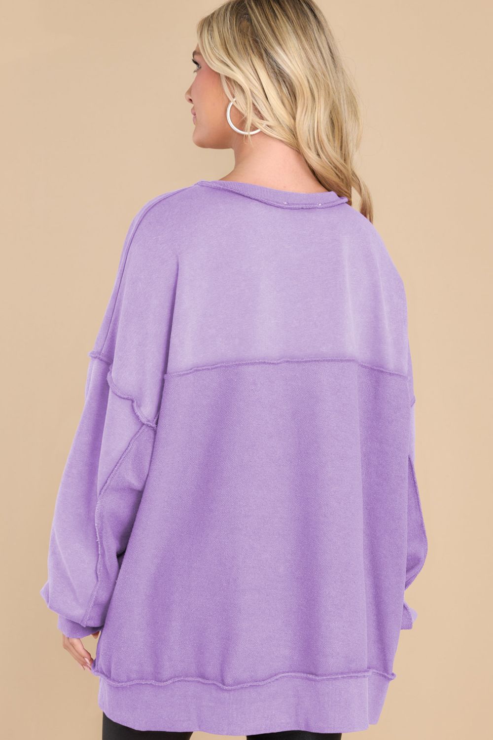 Maxct &Exposed Seam Long Sleeve Sweatshirt