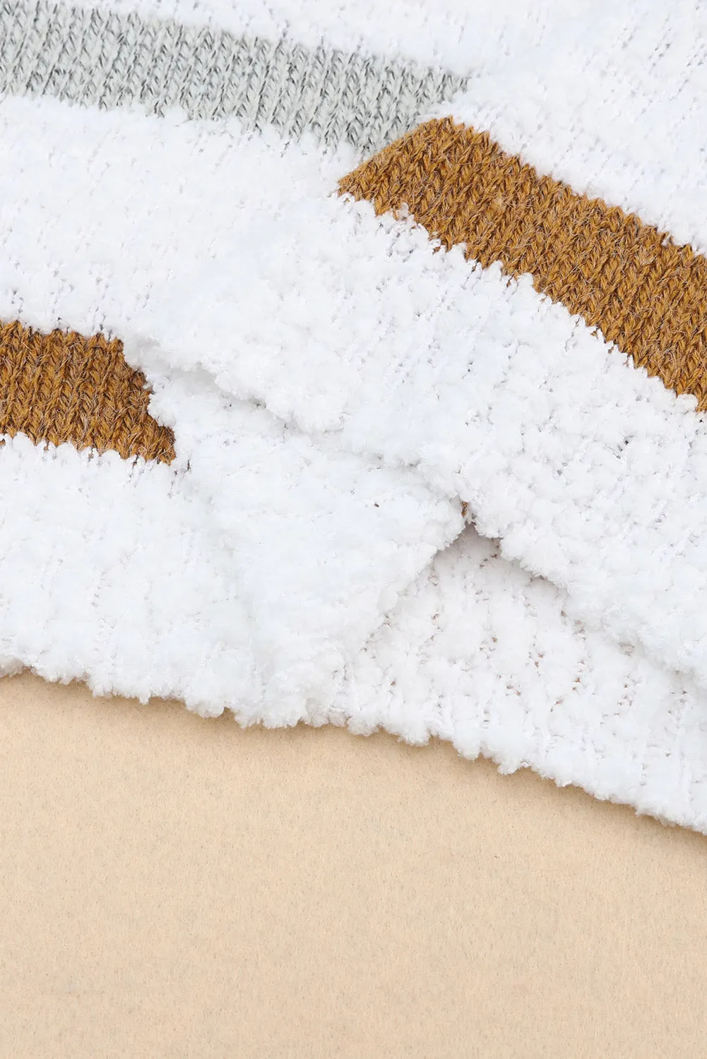 Maxct &Striped Round Neck Dropped Shoulder Sweater