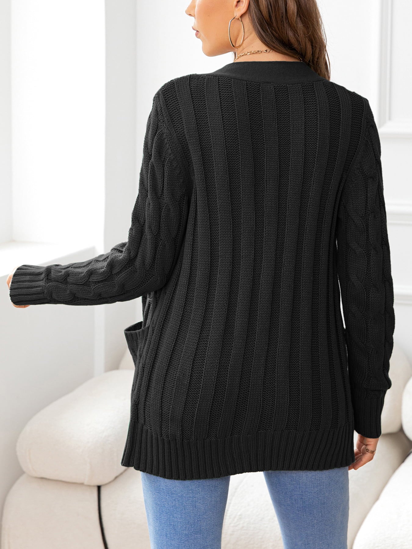 Maxct &Button Down Cable-Knit Cardigan
