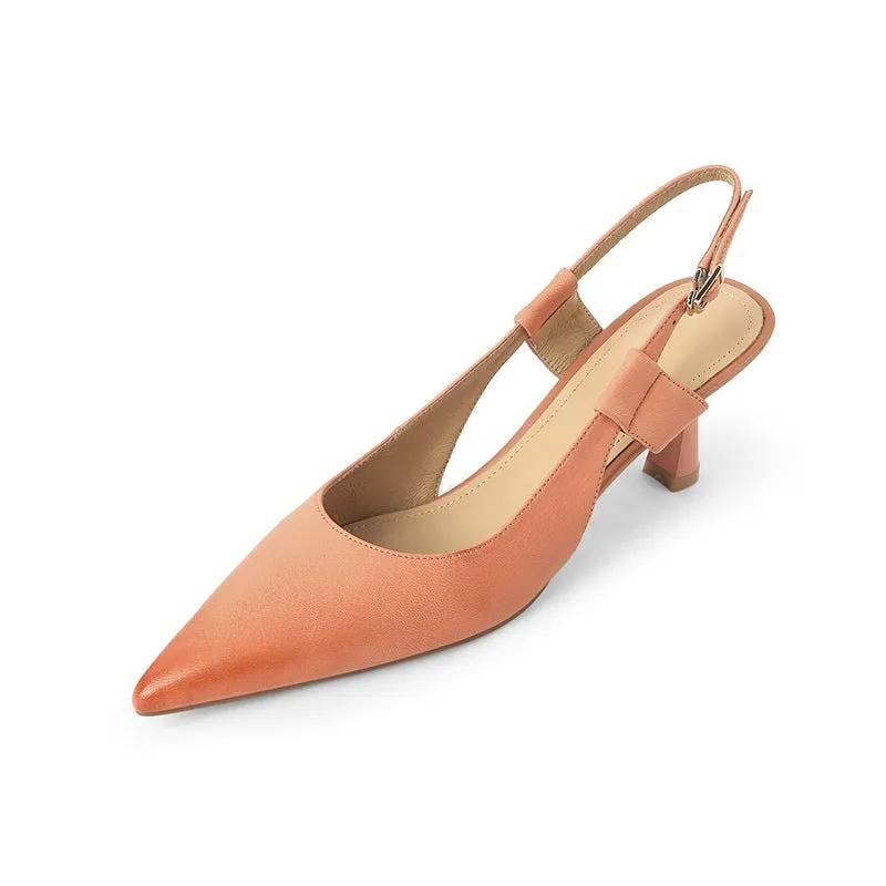 Point Toe 65mm Kitty Heel Sandals Slingback Pumps Maxct