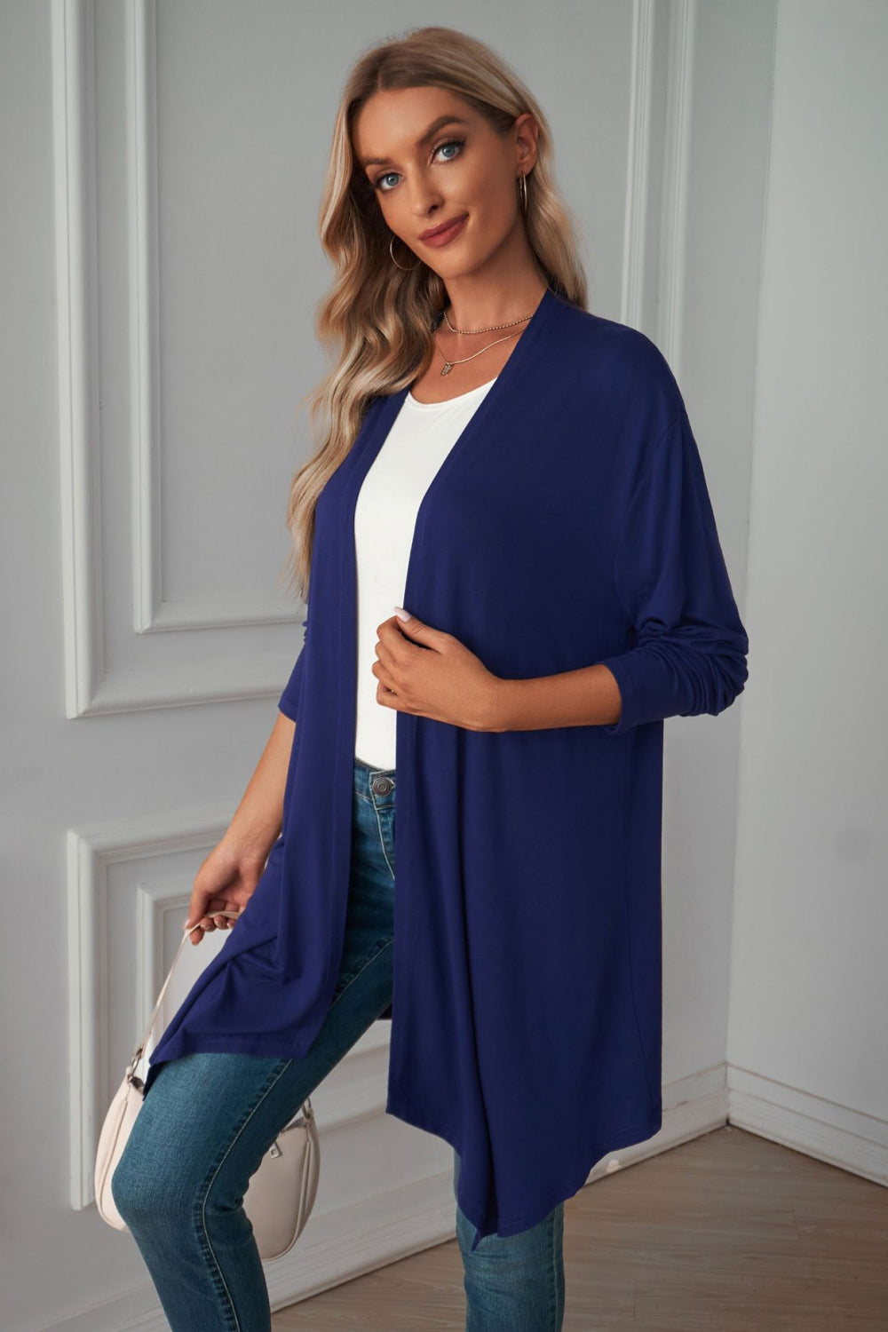 Maxct &Open Front Long Sleeve Cardigan