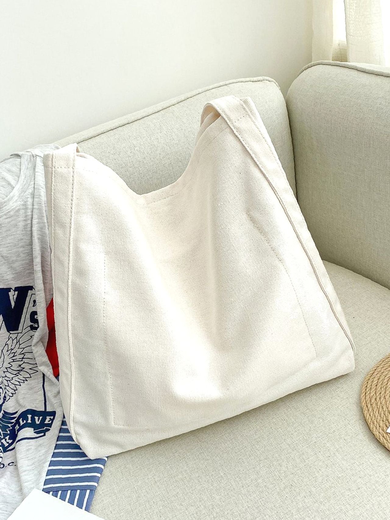 Maxct - Patch Decor Shoulder Tote Bag  - Women Tote Bags