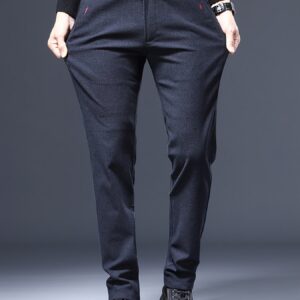 Men's Business Casual Pants Straight Leg Slim Stretch Trousers