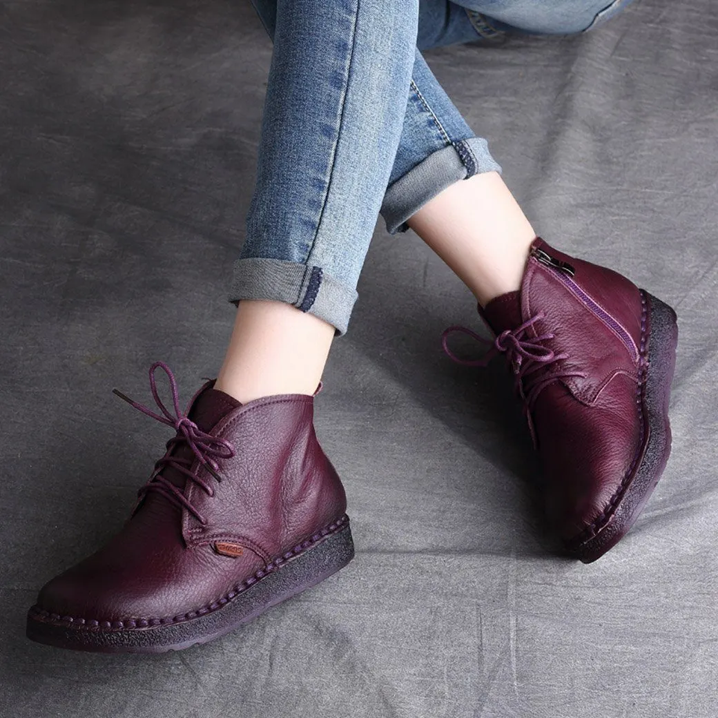 Maxct Women Autumn Winter Retro Handmade Boots