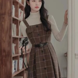 Button Up Plaid Cami Midi Dress Maxct