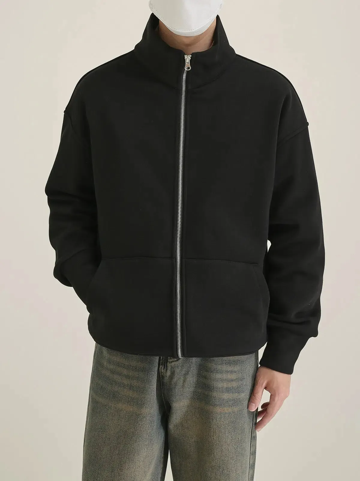 Maxct Stand Collar Zipper Jacket