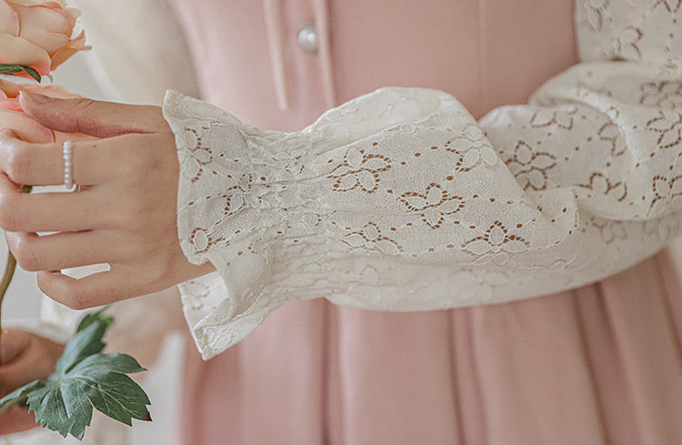 Floral Lace Twofer Midi Dress Maxct