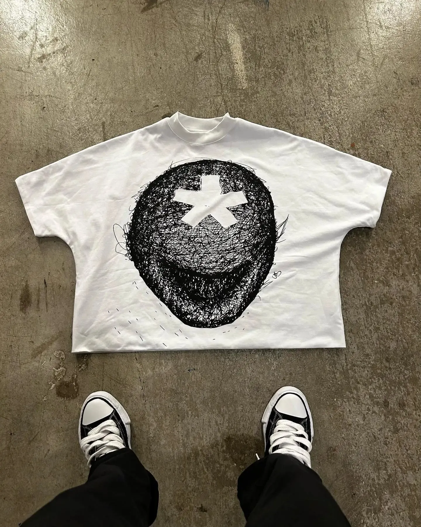 Maxct Y2K Fashion Clothes Harajuku Cartoon Character Graphic Printed T Shirt Casual Drop Sleeves Cotton Oversized T Shirt Mens Womens 1017