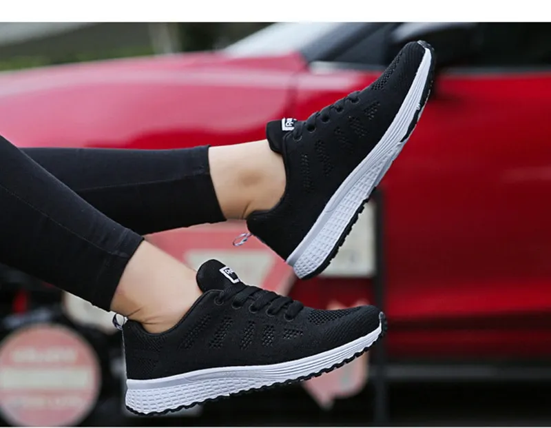 Women's Casual Breathable Mesh Flat Sneakers - true deals club