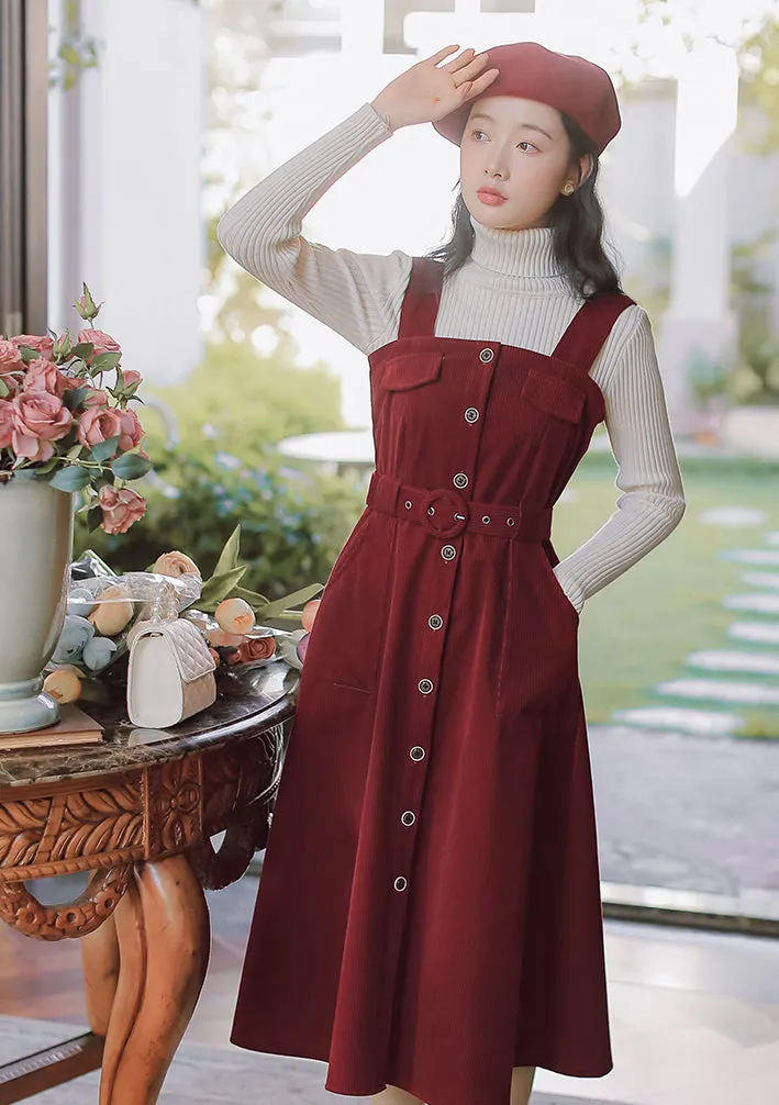 Corduroy Button Up Midi Dress Maxct