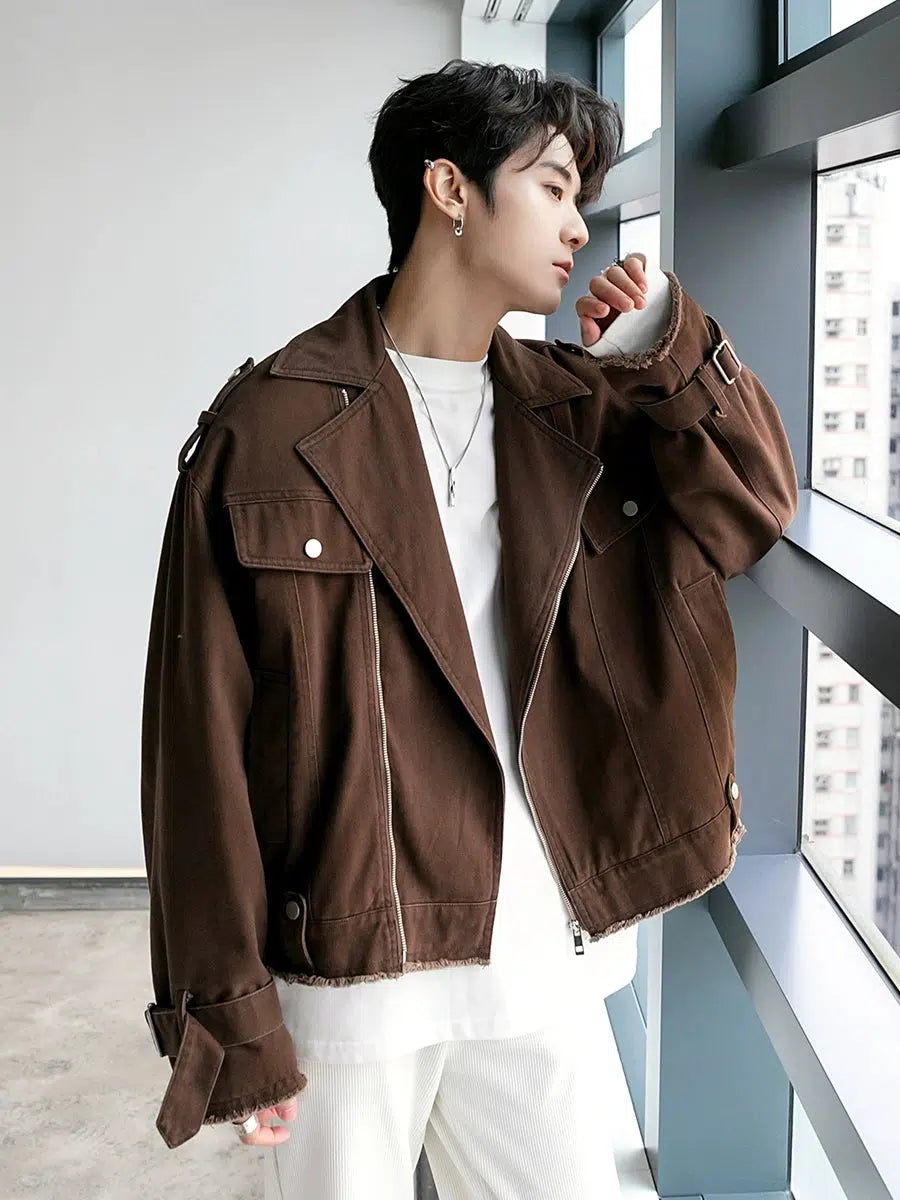Men's Oversized Cropped Denim Jacket