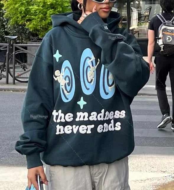 Maxct Harajuku Hoodies Women Retro Y2k Oversize Zipper Letter Embroidery Sweatshirts Autumn Winter Clothes Women K Pop Clothes Anime