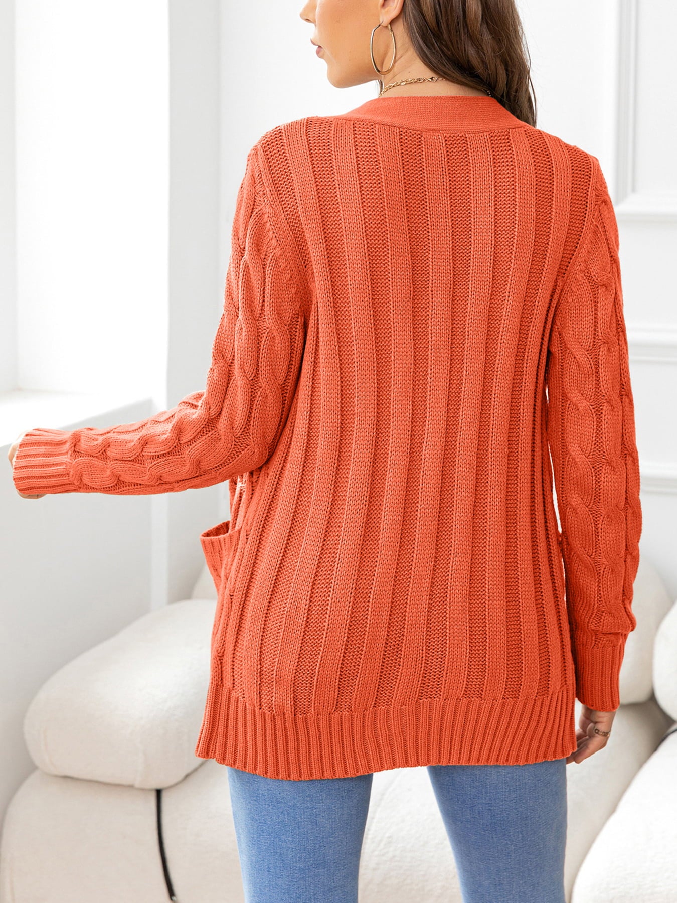 Maxct &Button Down Cable-Knit Cardigan
