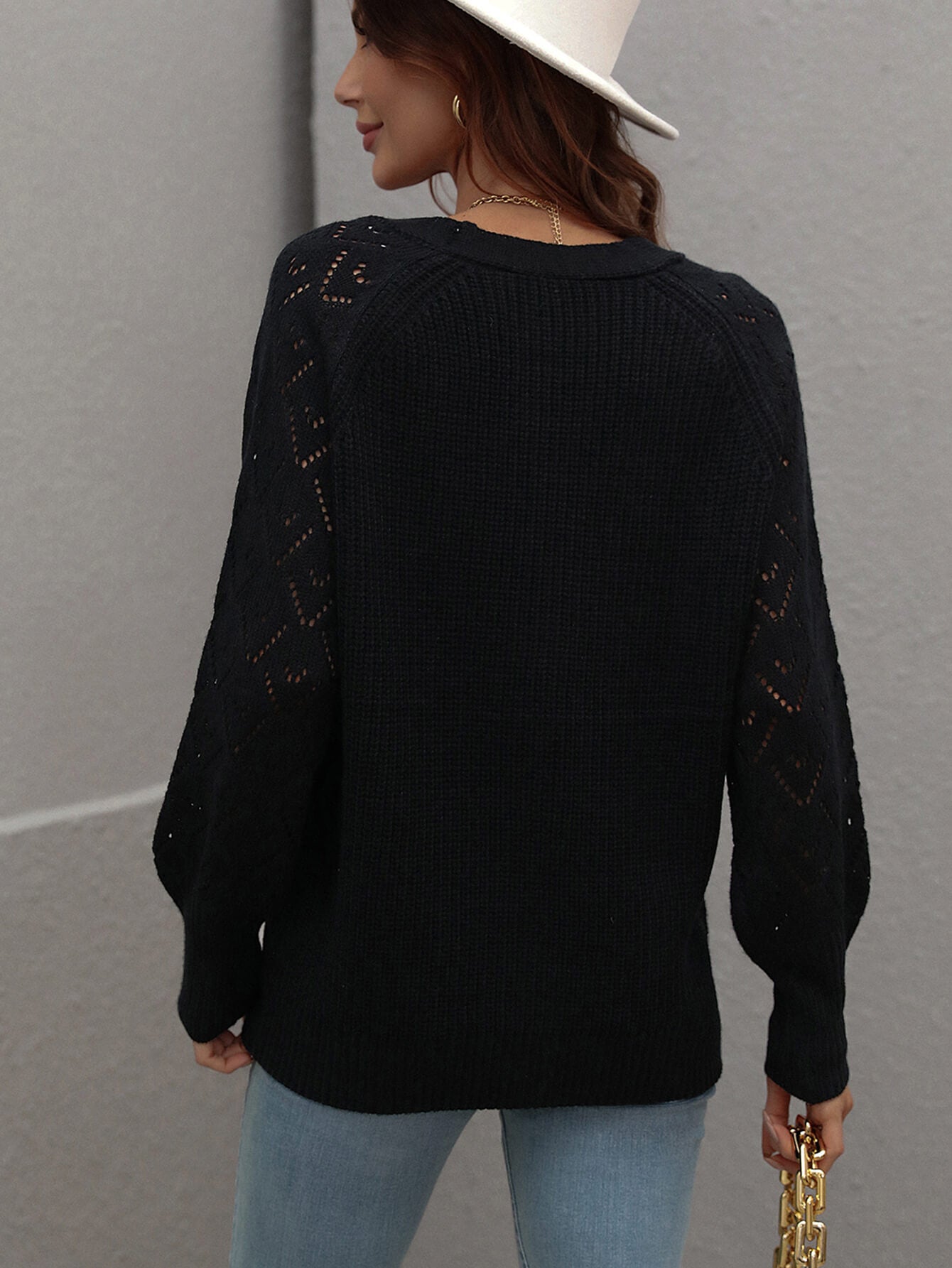 Maxct &Double Take Rib-Knit Plunge Raglan Sleeve Cardigan
