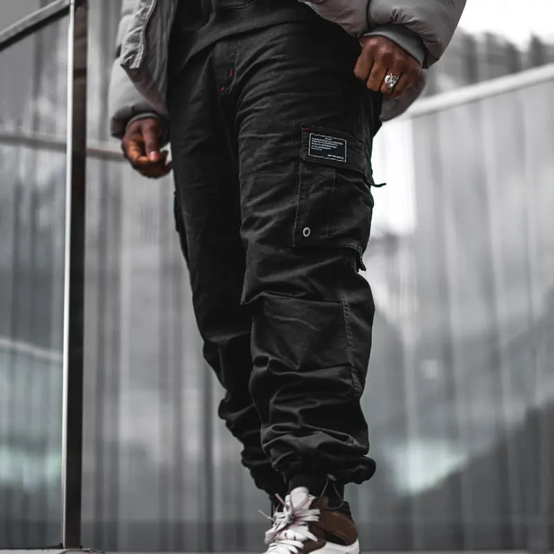 Maxct popular summer new men's  New woven fabric bundle multi-pocket solid color casual pants tooling trousers
