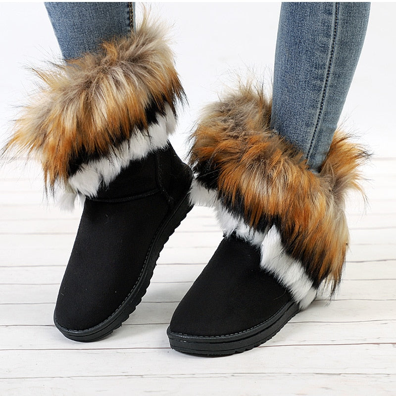 Suede Faux Fur Snow Boots Maxct