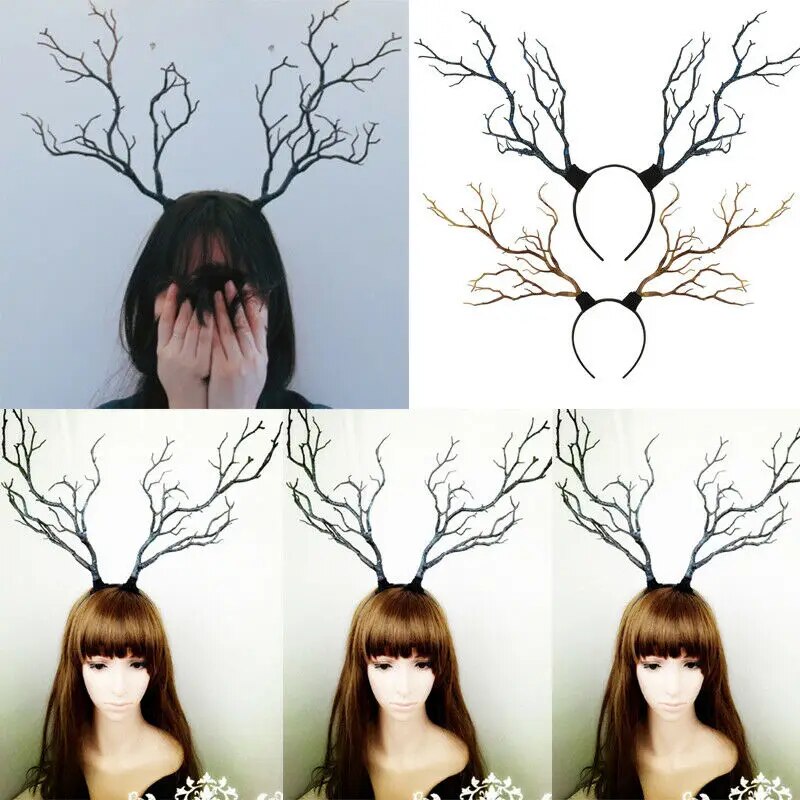 Maxct Fairy Long Antlers Tree Branches Horns Hat Hair Headband Cosplay Party Fancy Dress Xmas Best Gift
