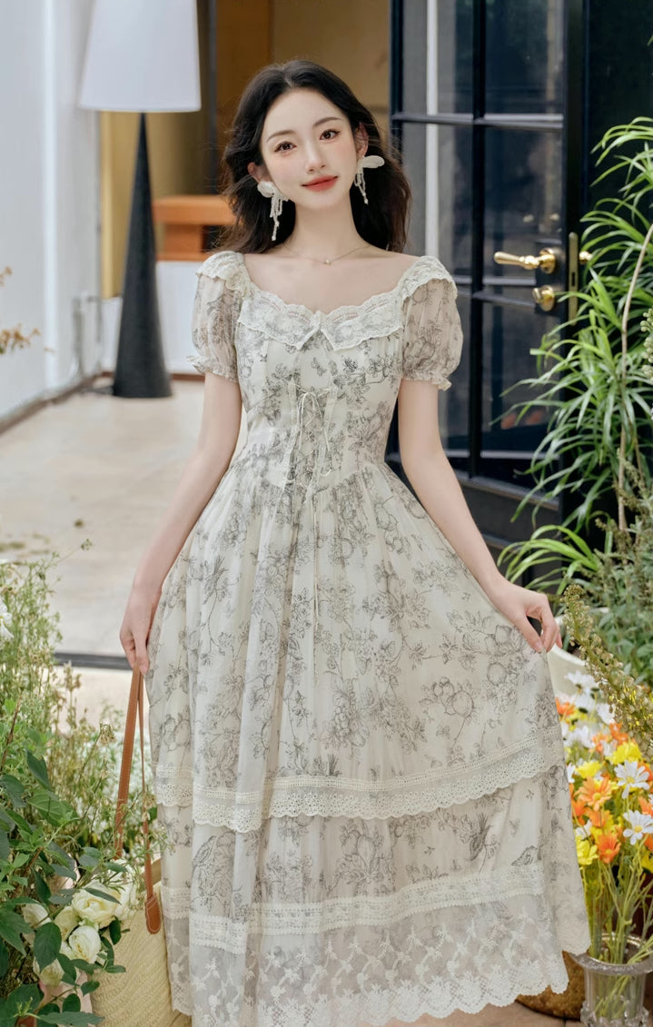 Porcelain Sketch Midi Dress Maxct